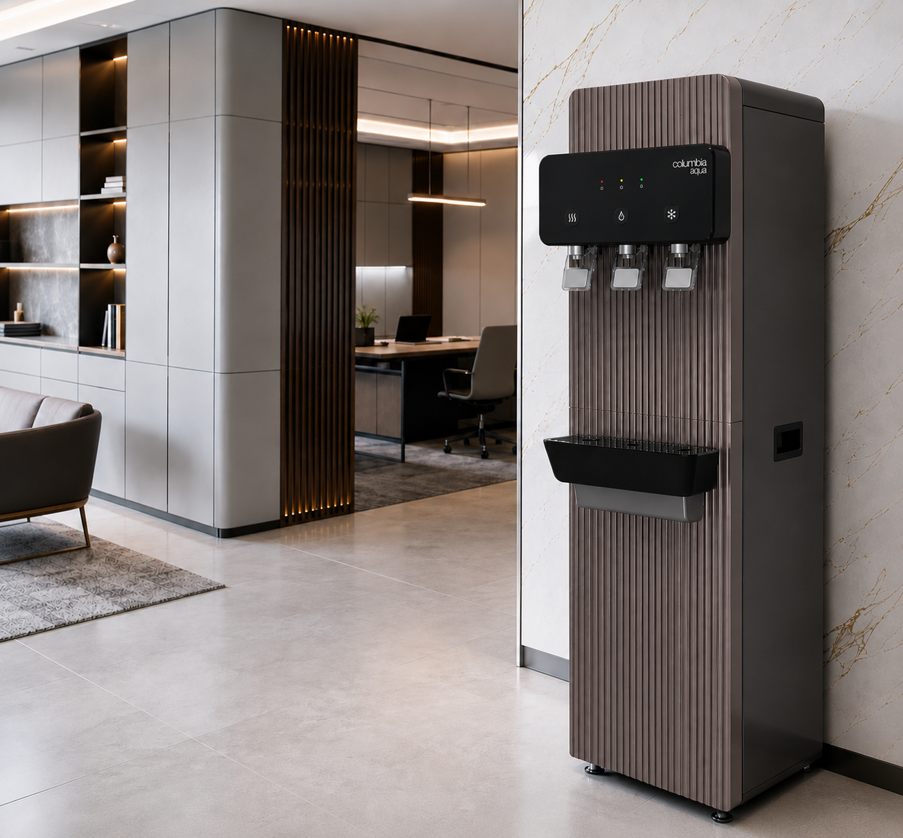 Dispensador Columbia FC 925 instalado en una oficina — BS Water Solutions
